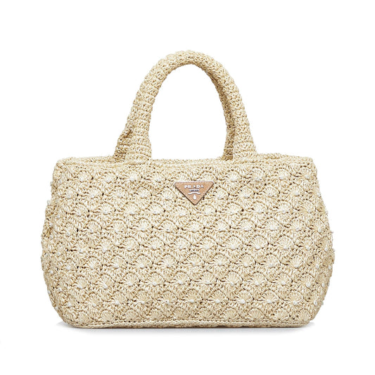 Prada Raffia Satchel (SHG-mfUBGp)