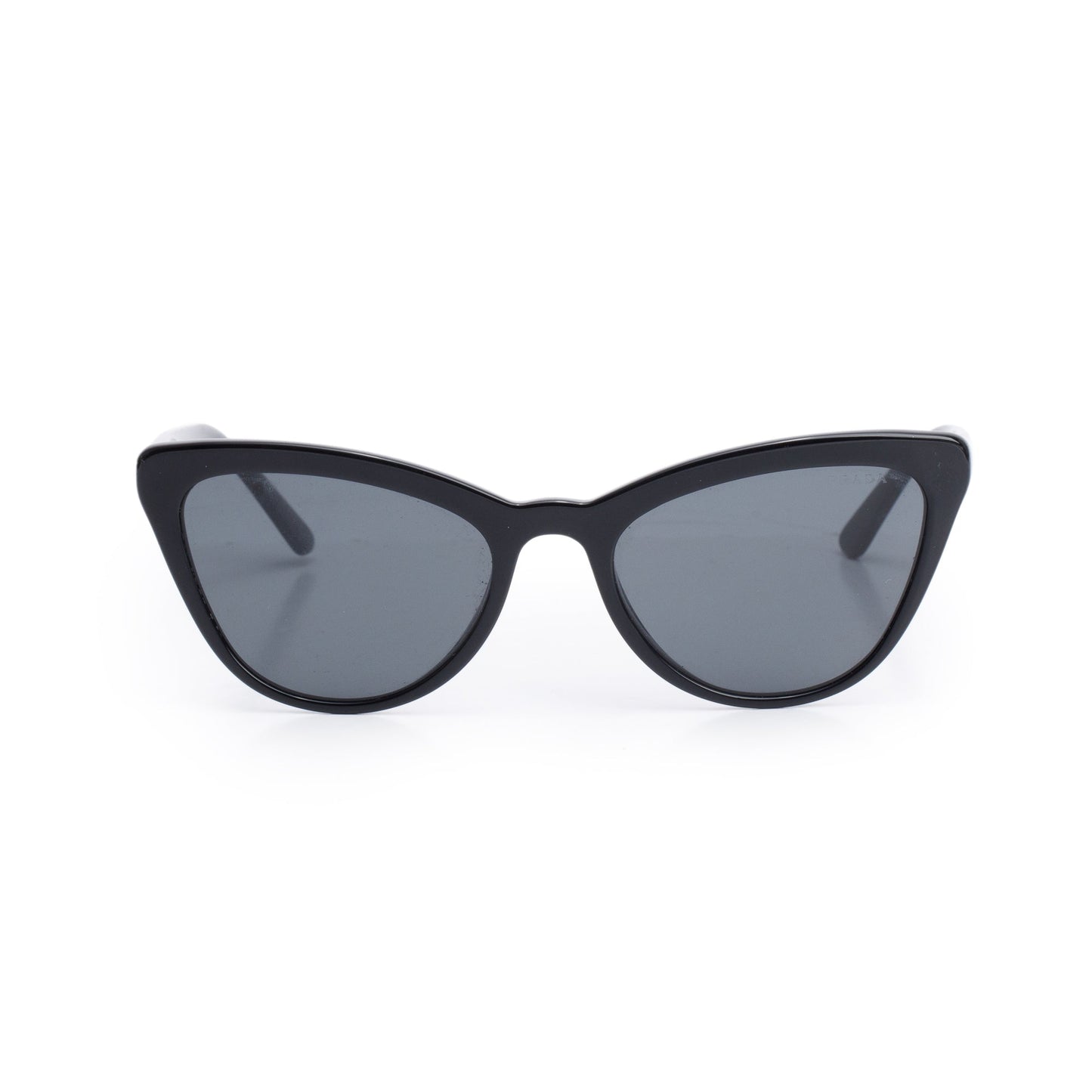 Prada SPR 01V Black Acetate Cat Eye Sunglasses