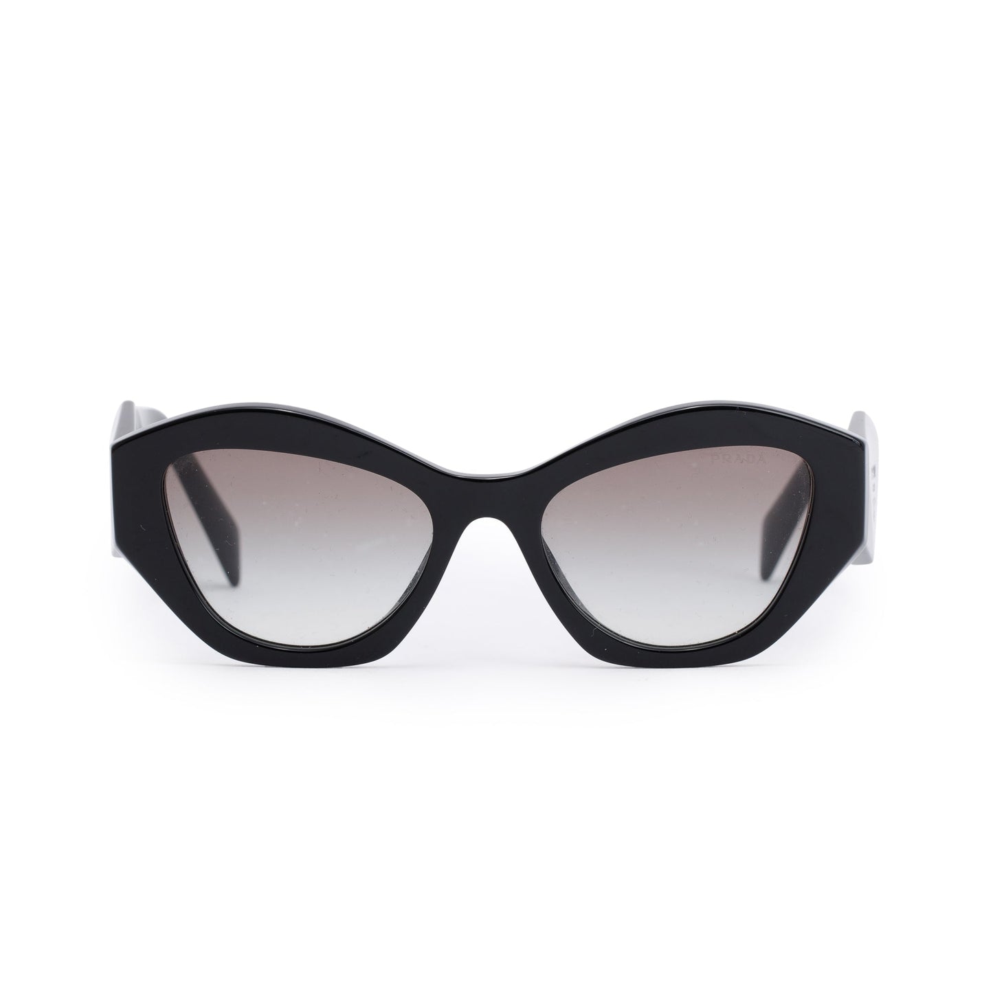 Prada SPR 07Y Black Acetate Symbole Cat-Eye Sunglasses