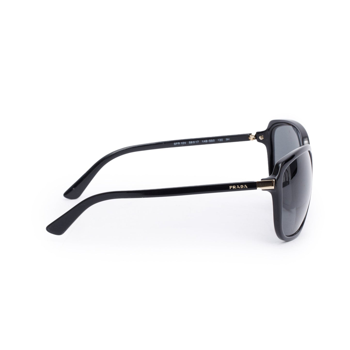 Prada SPR 10V Black Acetate Square Sunglasses