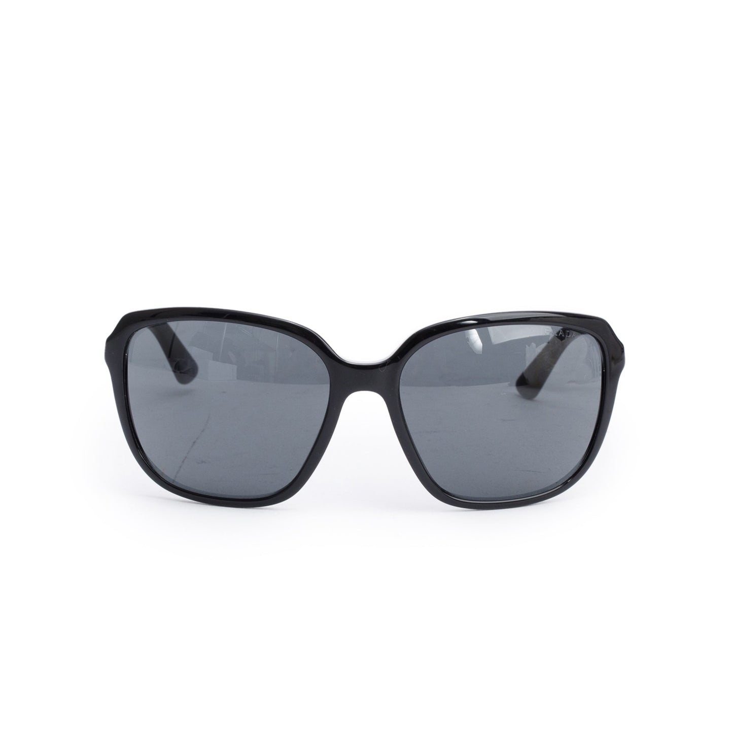 Prada SPR 10V Black Acetate Square Sunglasses