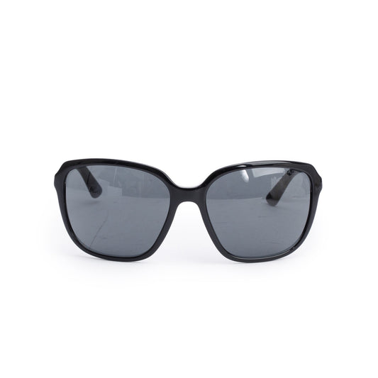 Prada SPR 10V Black Acetate Square Sunglasses