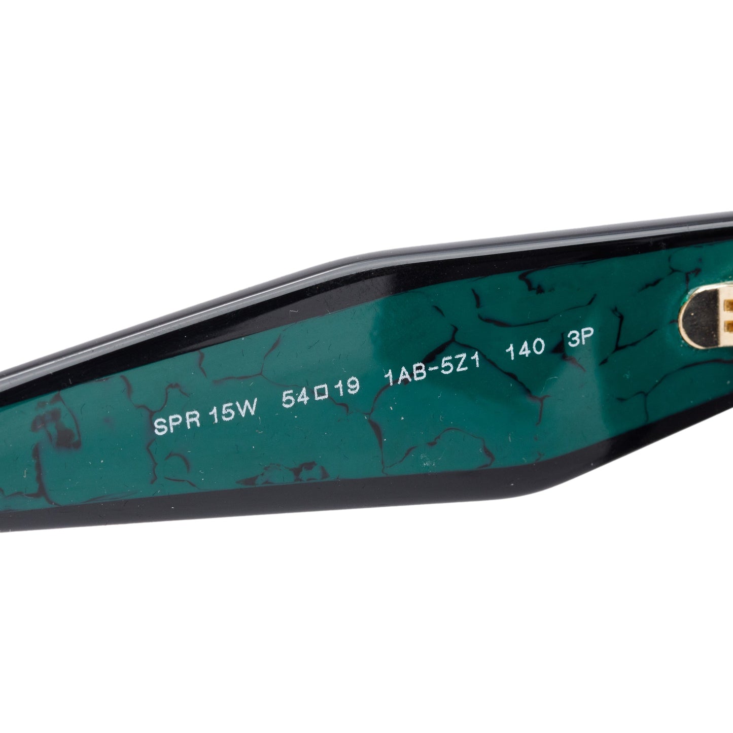 Prada SPR 15W Black/Green Acetate Prada Logo Sunglasses