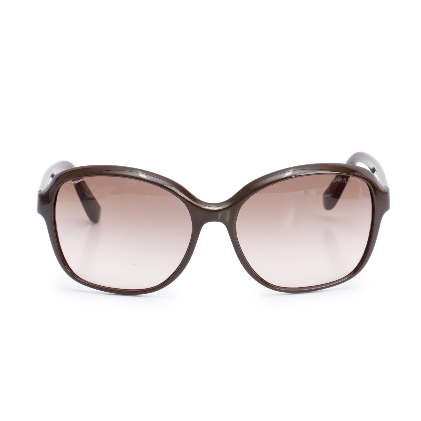 Prada SPR 18Q Brown Acetate Square Sunglasses