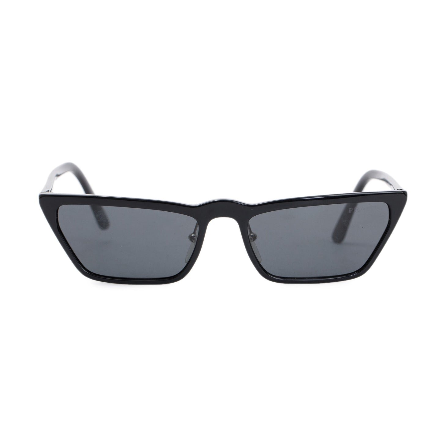 Prada SPR 19U Black Acetate Cat-Eye Sunglasses