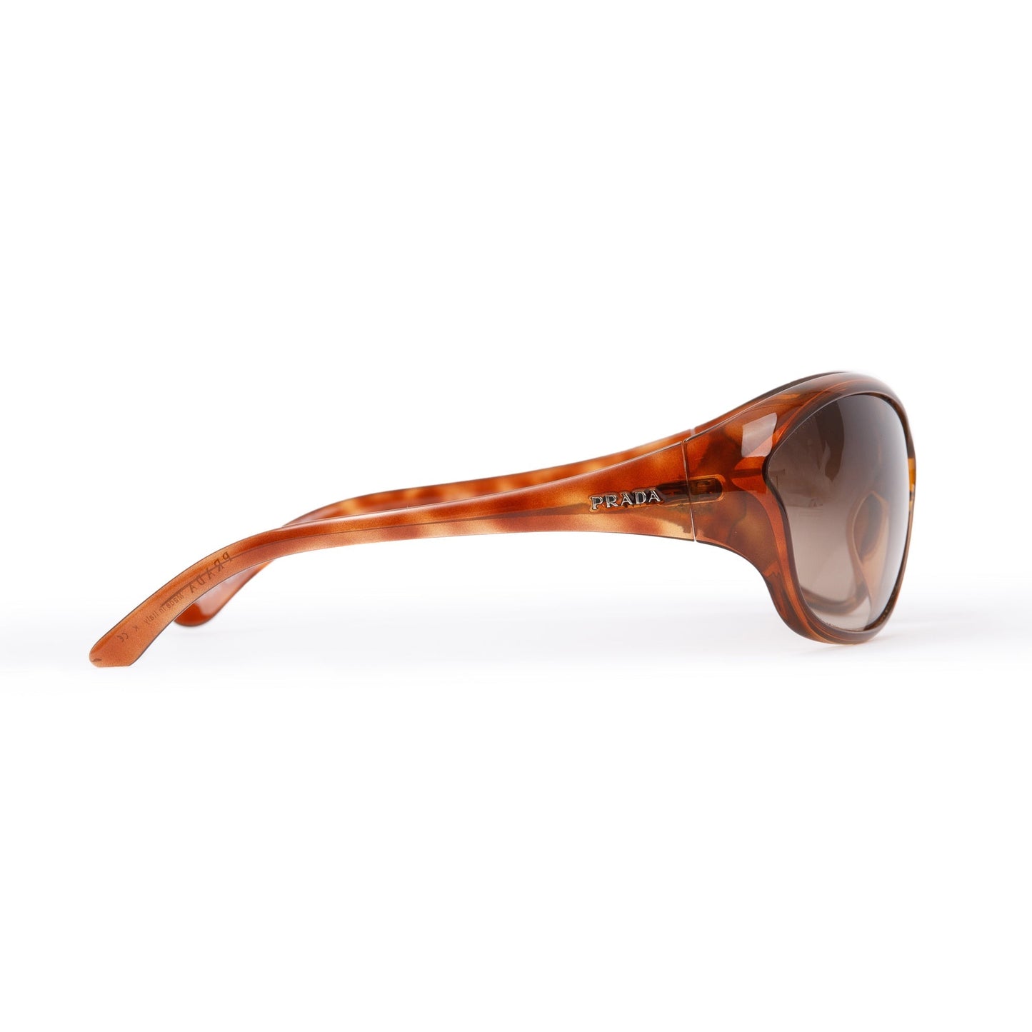 Prada SPR 25G Havana Acetate Gradient Shield Sunglasses