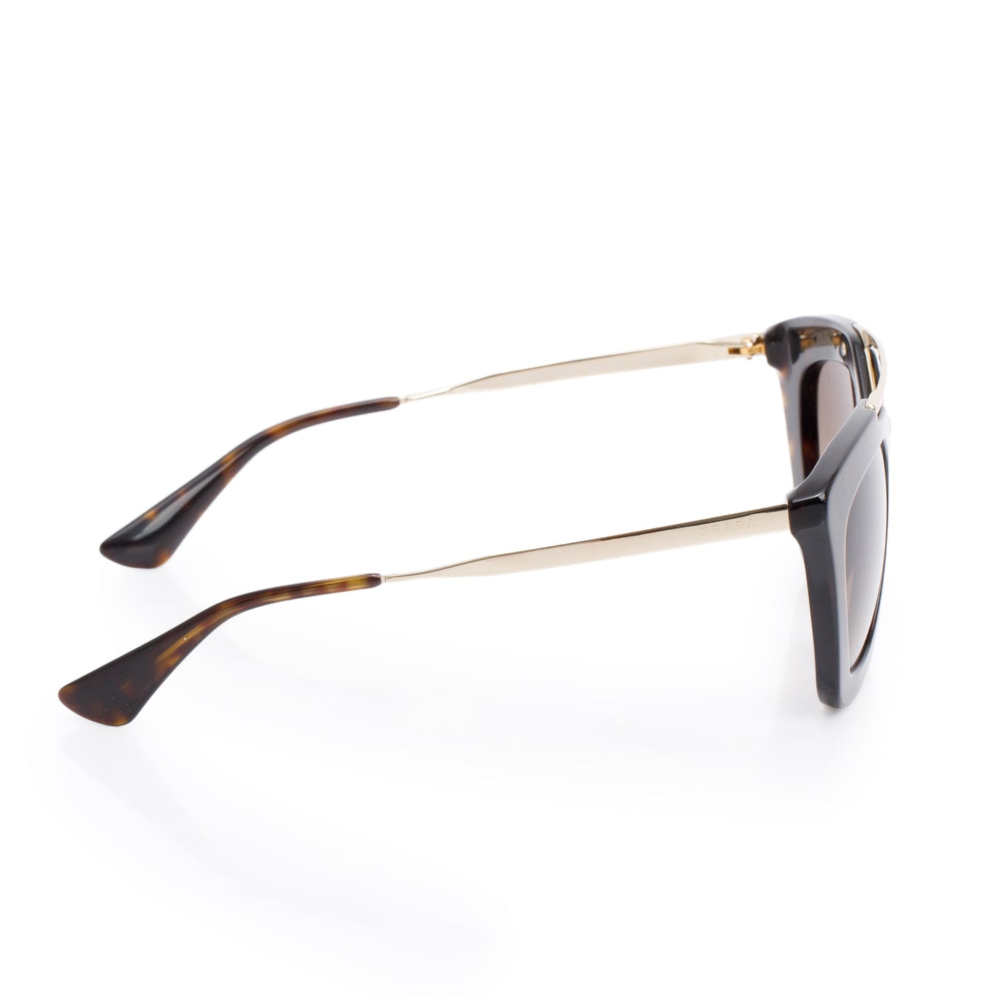 Prada SPR09Q Havana Acetate Cinema Cat-Eye Sunglasses