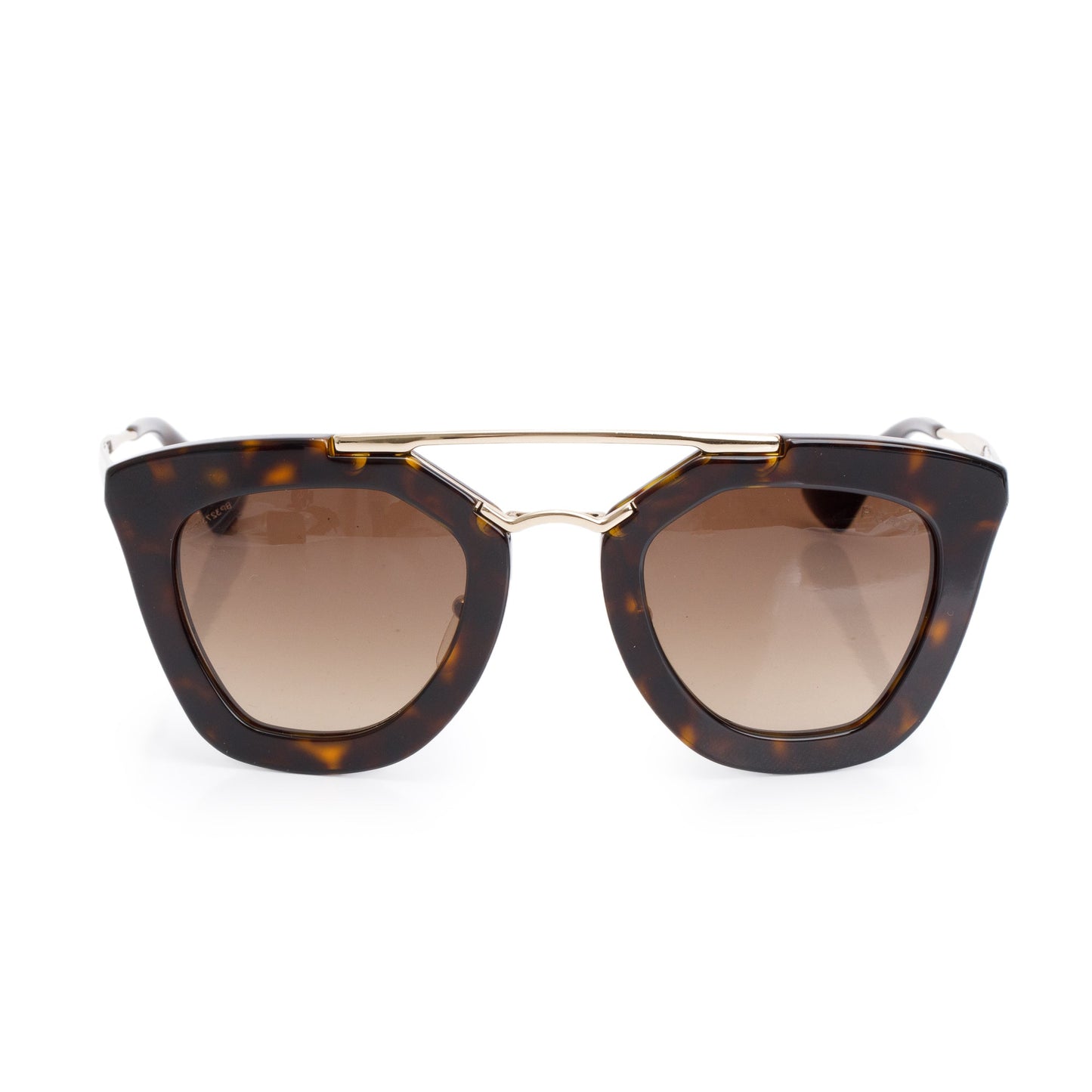 Prada SPR09Q Havana Acetate Cinema Cat-Eye Sunglasses