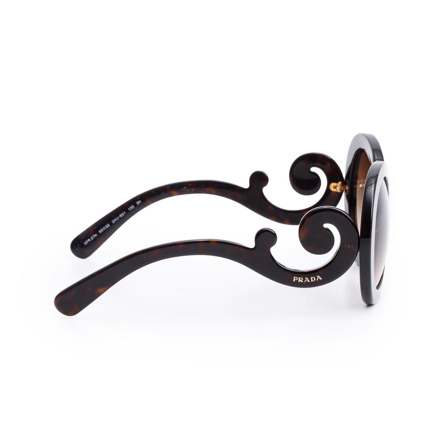 Prada SPR27N Black Acetate Classic Spiral Sunglasses