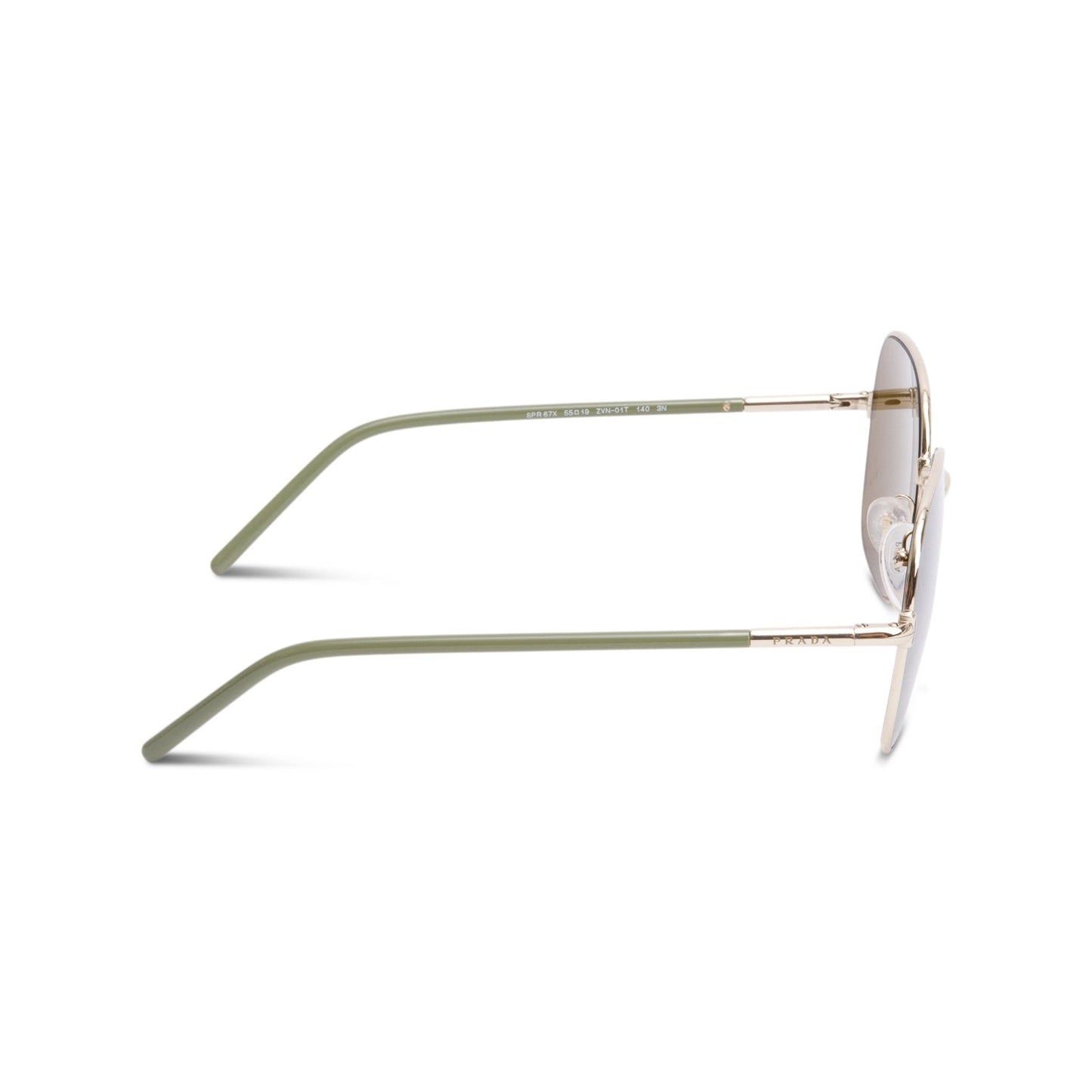 Prada SPR67X Gold-Tone Metal Green Acetate Square Sunglasses