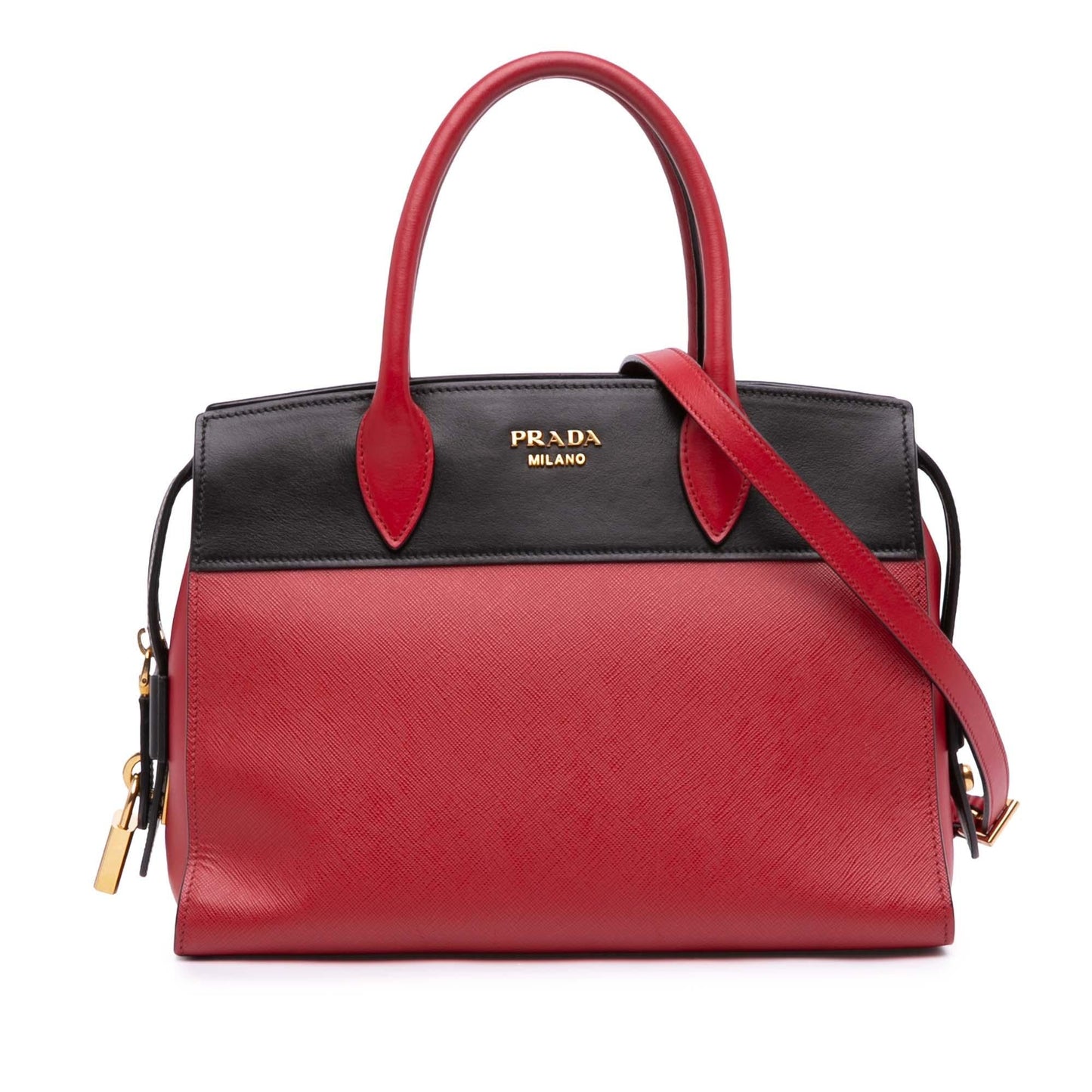 Prada Saffiano And City Calf Esplanade Satchel