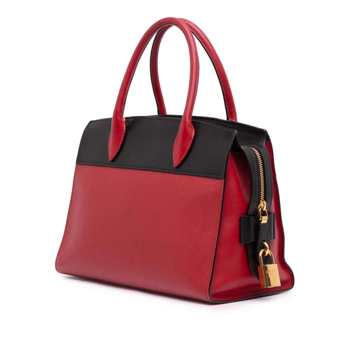 Prada Saffiano And City Calf Esplanade Satchel
