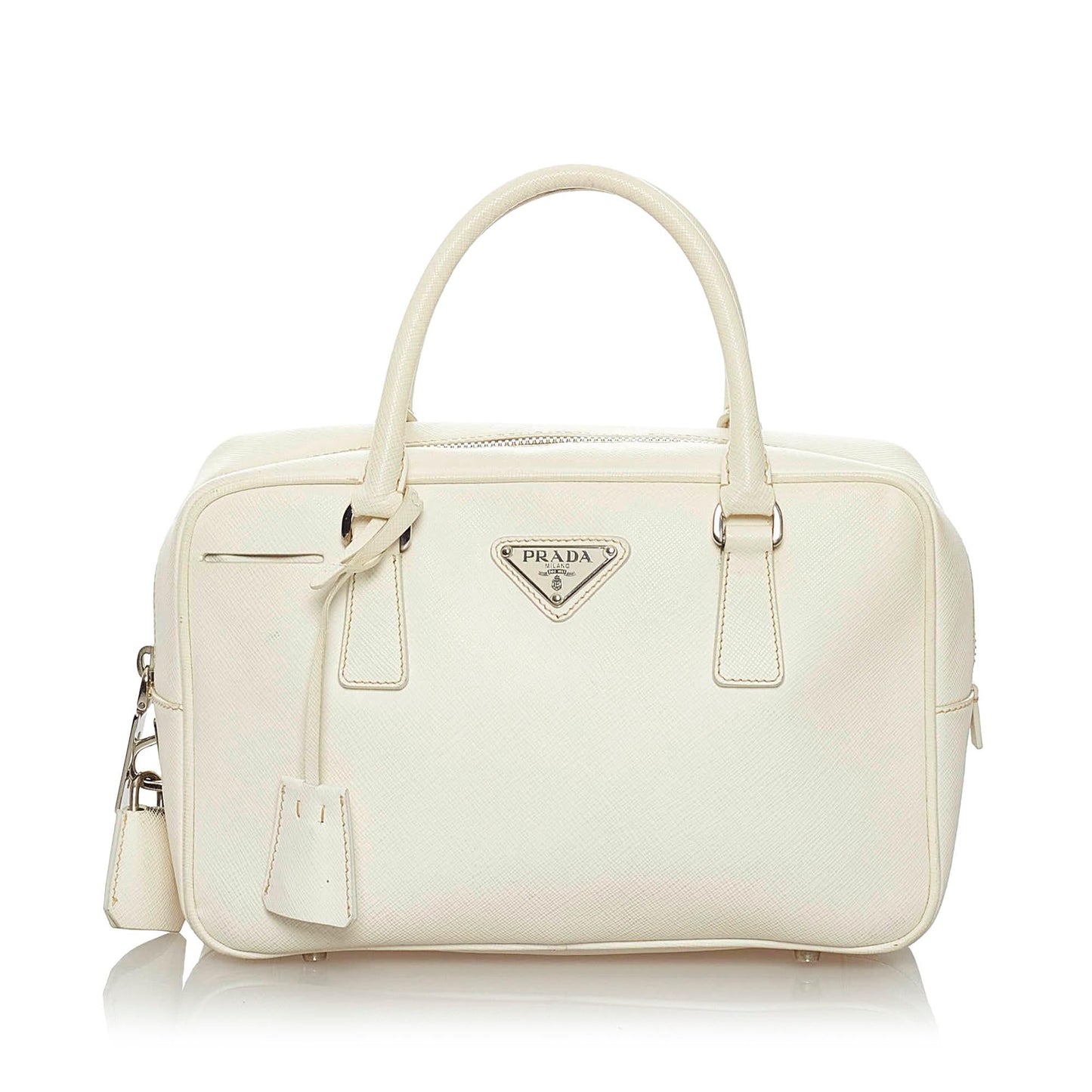 Prada Saffiano Bauletto Handbag (SHG-29231)