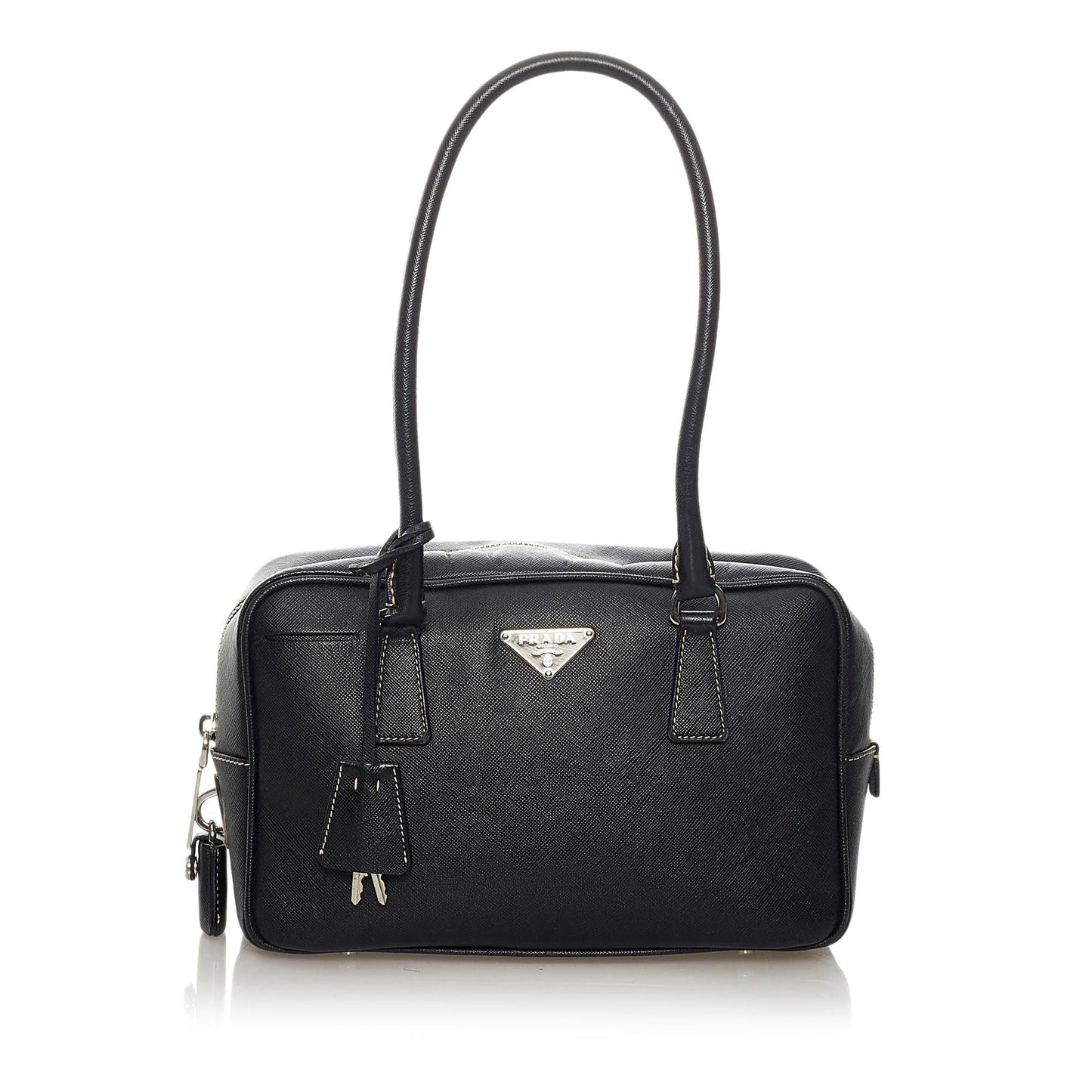 Prada Saffiano Bauletto Handbag (SHG-29373)