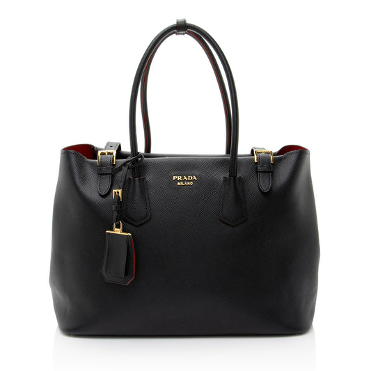 Prada Saffiano Buckle Tote