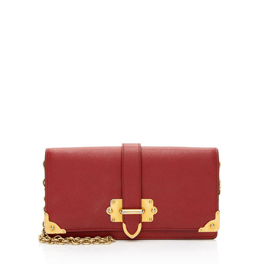 Prada Saffiano Cahier Chain Clutch