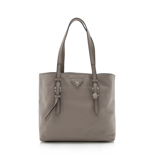 Prada Saffiano Cuir Buckle Tote (SHF-16015)