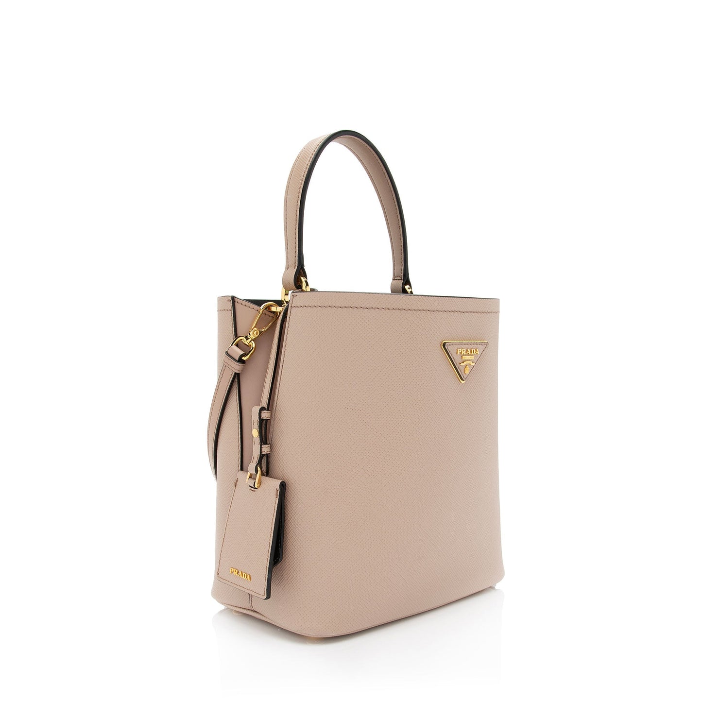 Prada Saffiano Cuir Panier Small Bucket Bag (SHF-F8BOWM)