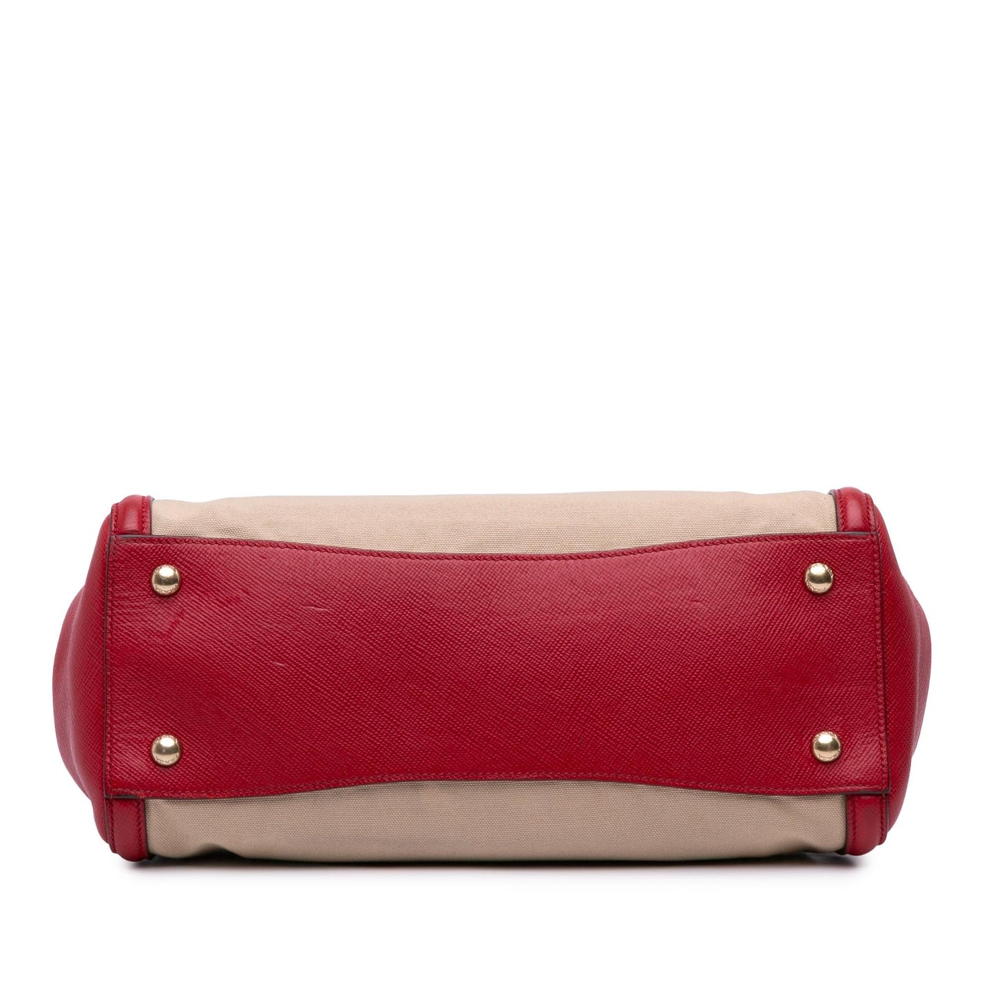 Prada Saffiano Cuir Trimmed Canapa Satchel