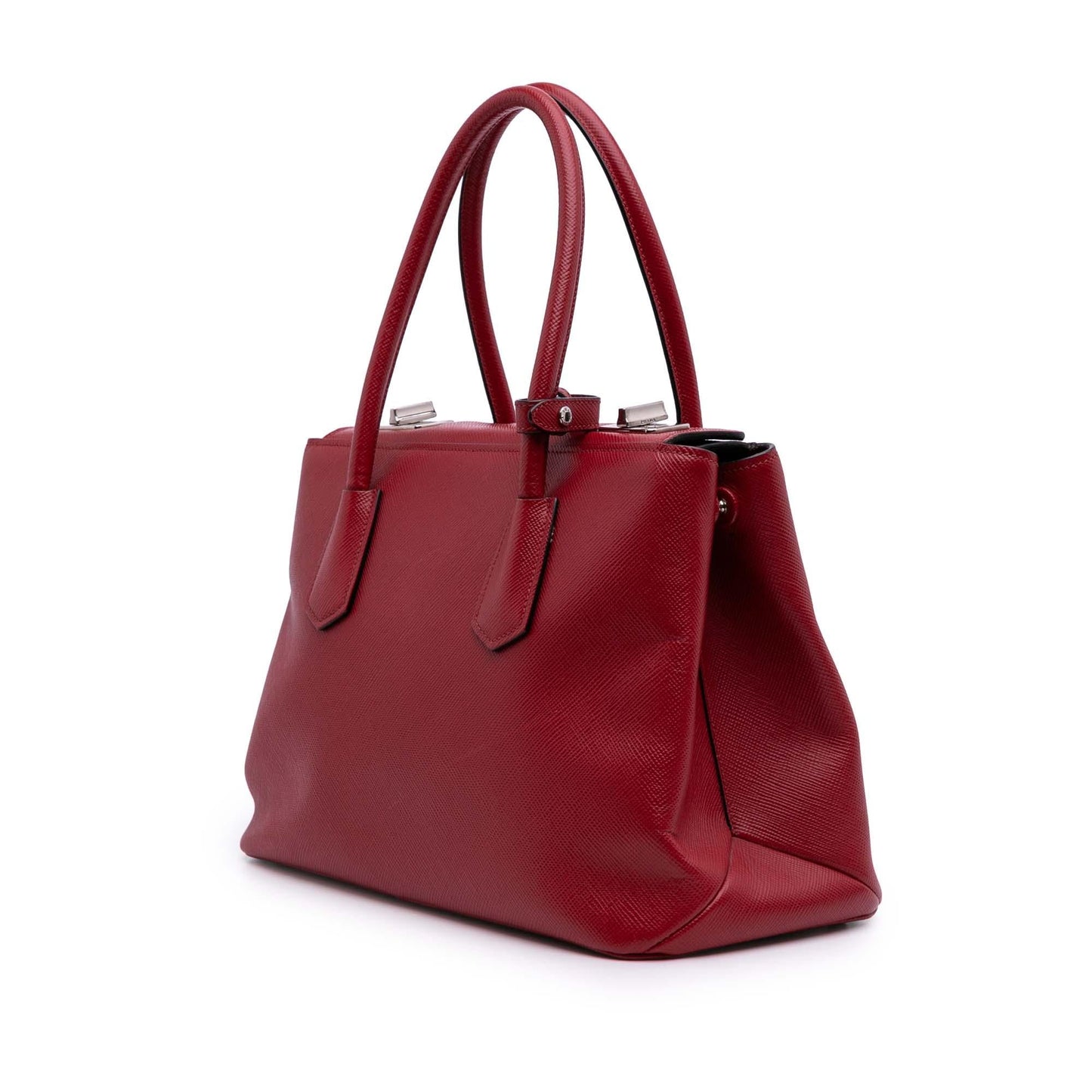 Prada Saffiano Cuir Turnlock Twin Satchel
