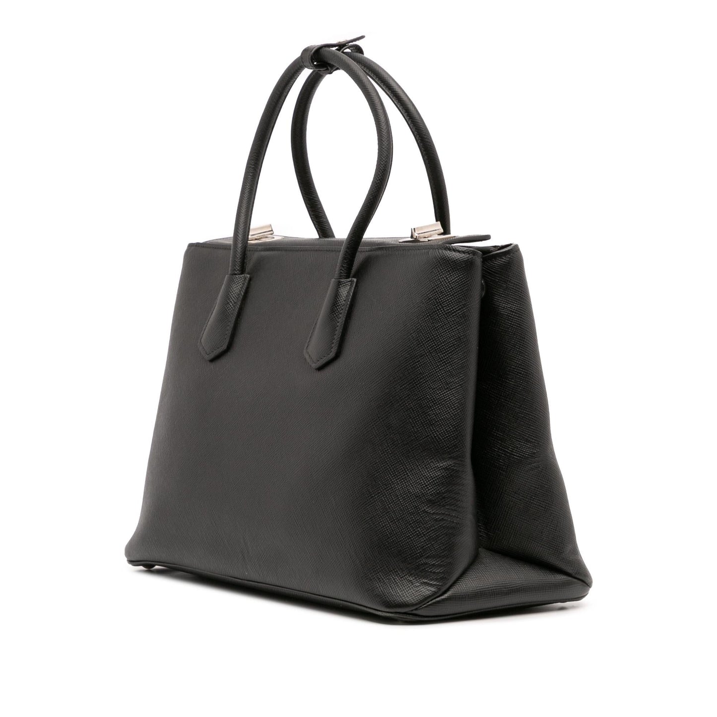 Prada Saffiano Cuir Turnlock Twin Satchel