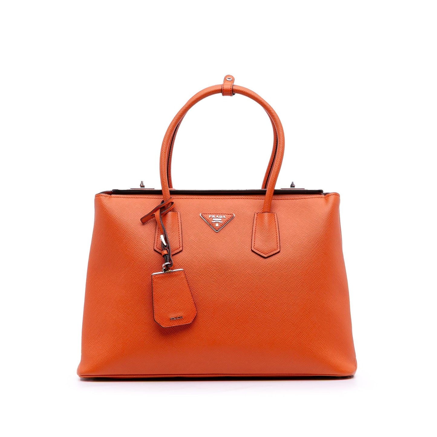 Prada Saffiano Cuir Turnlock Twin Satchel