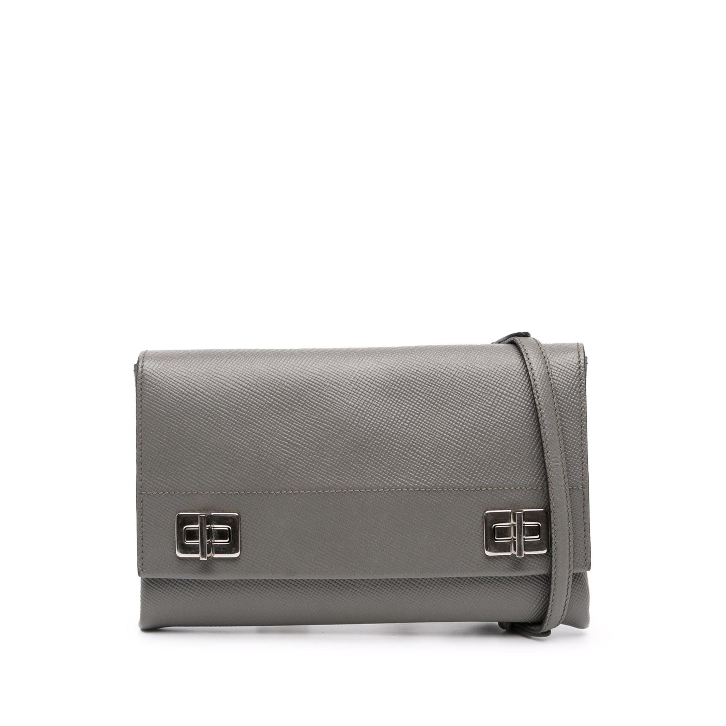 Prada Saffiano Cuir Twist Lock Chain Flap