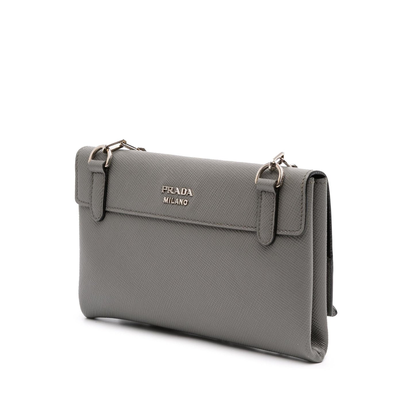 Prada Saffiano Cuir Twist Lock Chain Flap