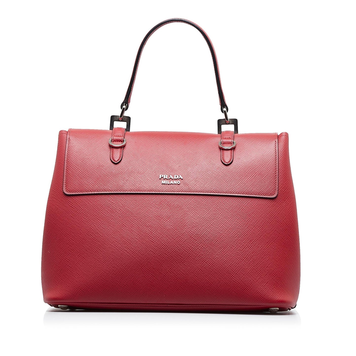 Prada Saffiano Double Turnlock Satchel (SHG-R9sQWs)