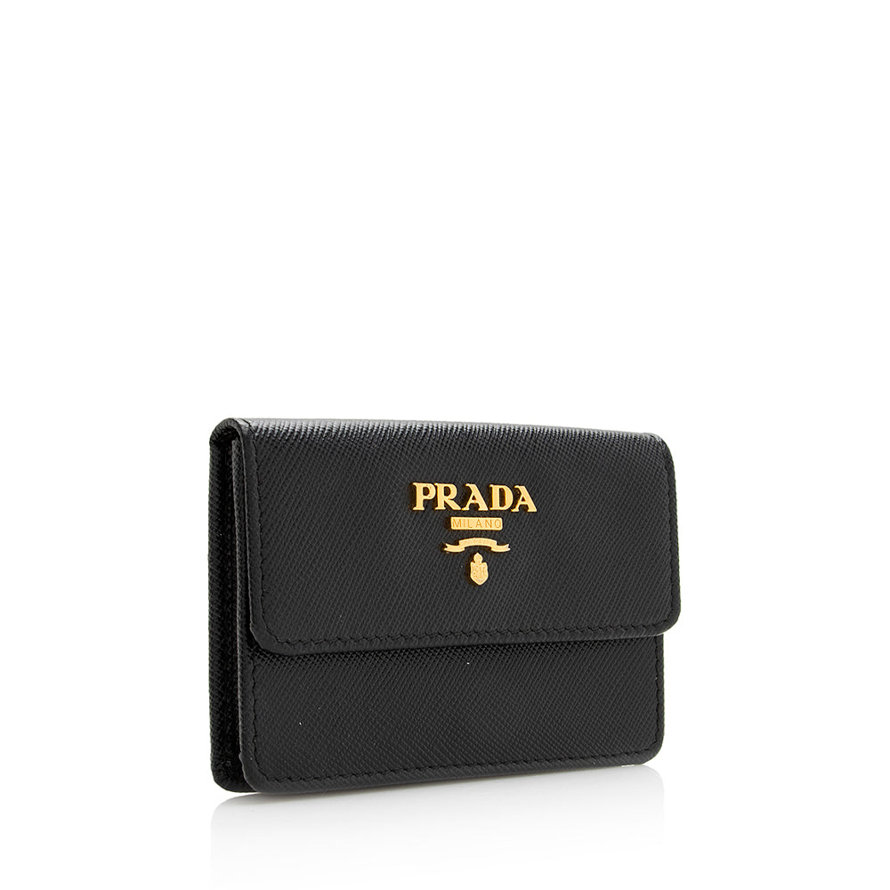 Prada Saffiano Leather Card Case (SHF-19855)