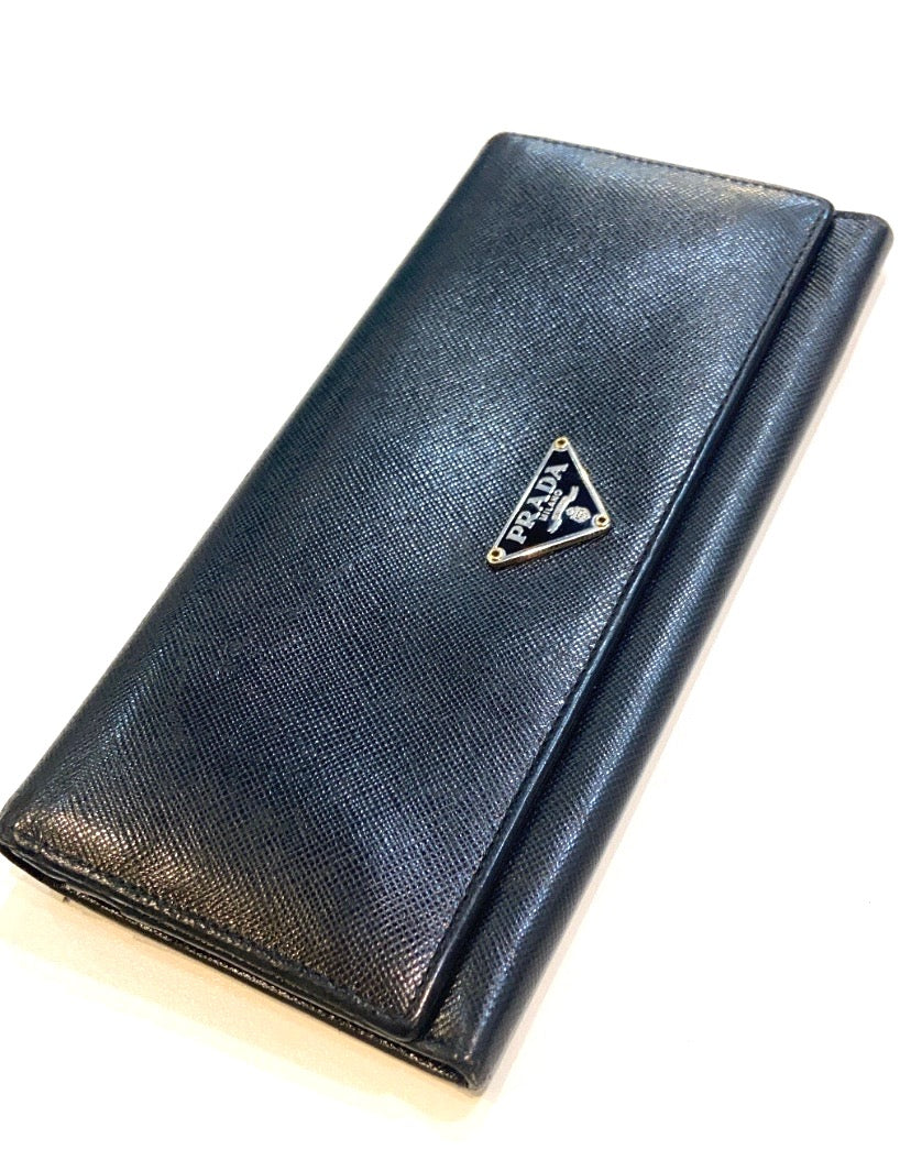 PRADA SAFFIANO LEATHER LUX VINTAGE CONTINENTAL WALLET