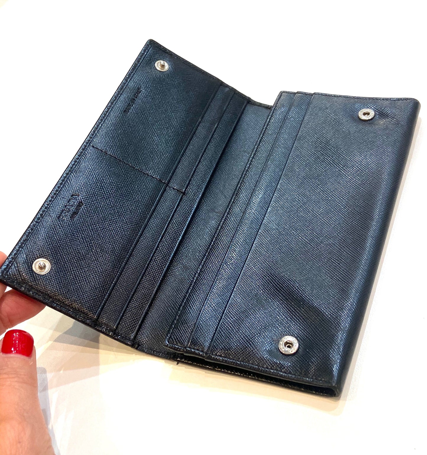 PRADA SAFFIANO LEATHER LUX VINTAGE CONTINENTAL WALLET