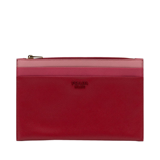 Prada Saffiano Leather Travel Clutch (SHG-dhgDDb)