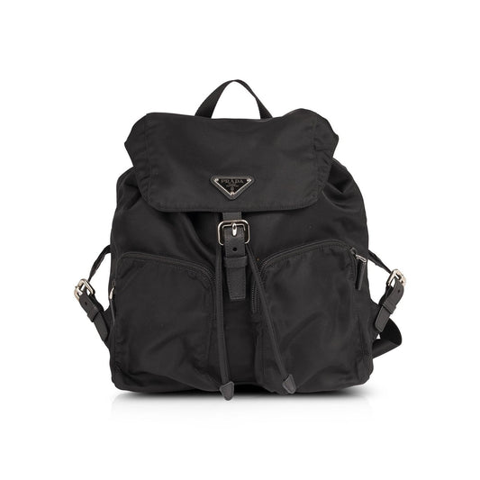 Prada Saffiano Leather-Trimmed Tessuto Nylon Backpack