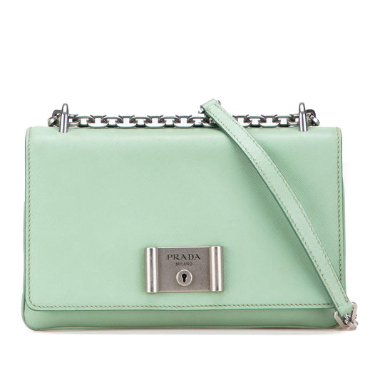 Prada Saffiano Lux Chain Lock Flap