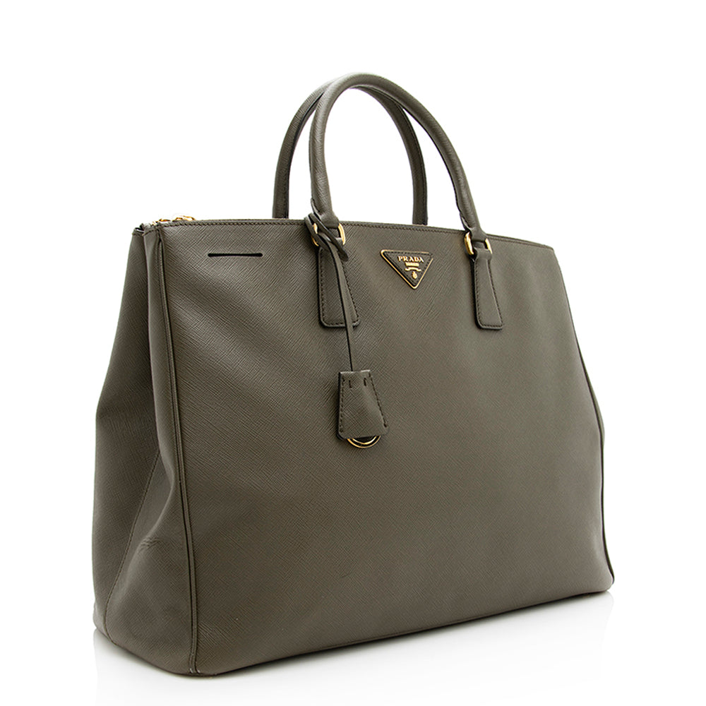 Prada Saffiano Lux Double-Zip Large Tote (SHF-19891)