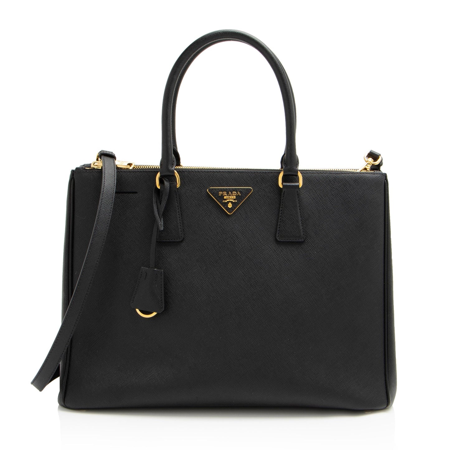 Prada Saffiano Lux Double Zip Medium Tote (SHF-bT2iXS)