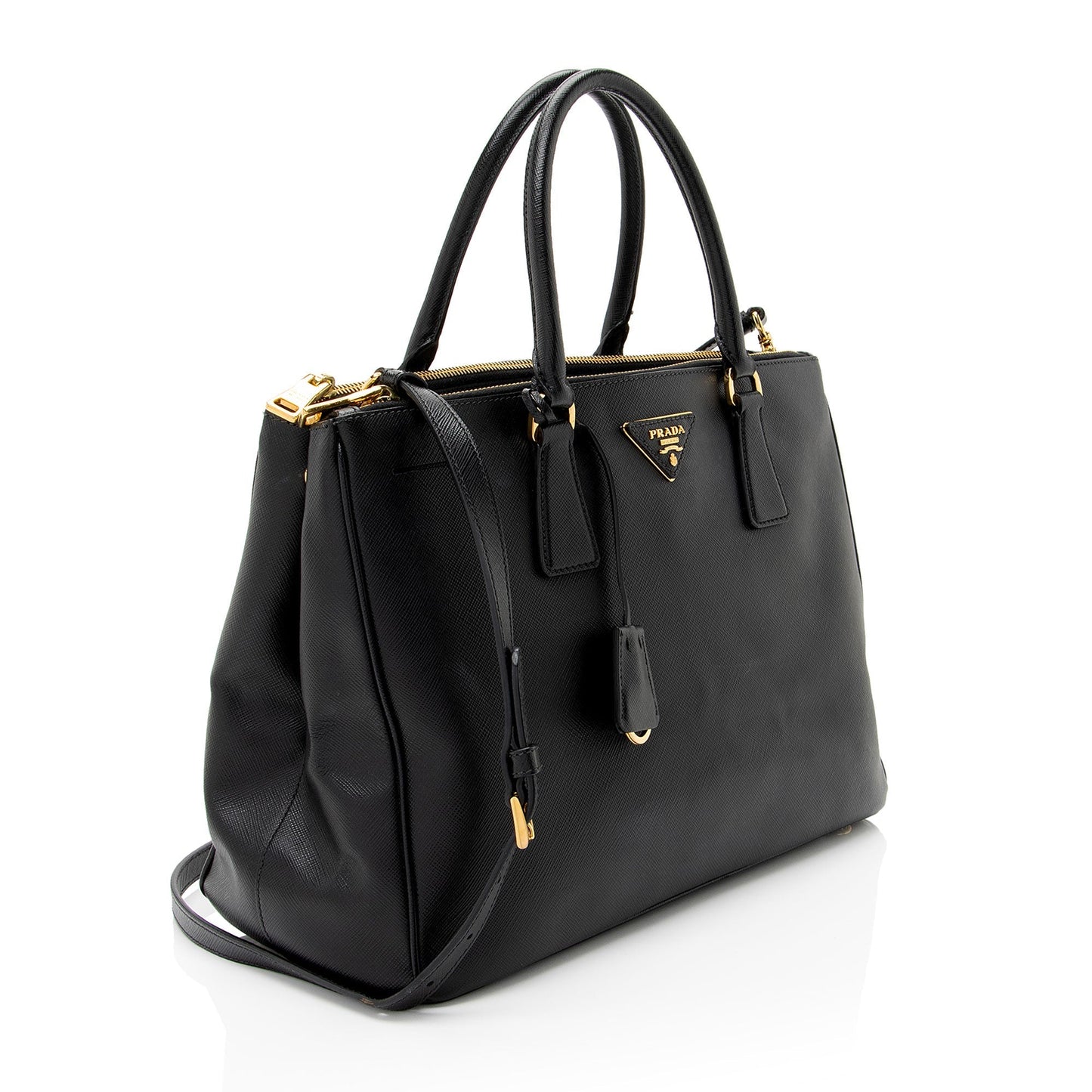 Prada Saffiano Lux Double Zip Medium Tote