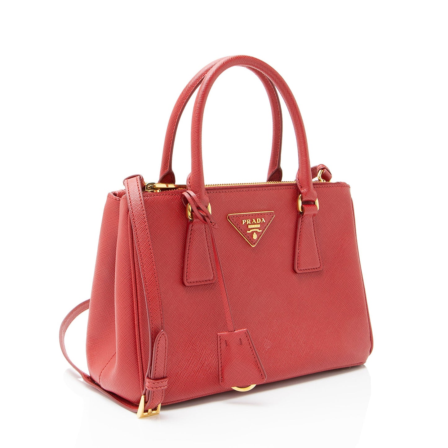 Prada Saffiano Lux Double Zip Small Tote