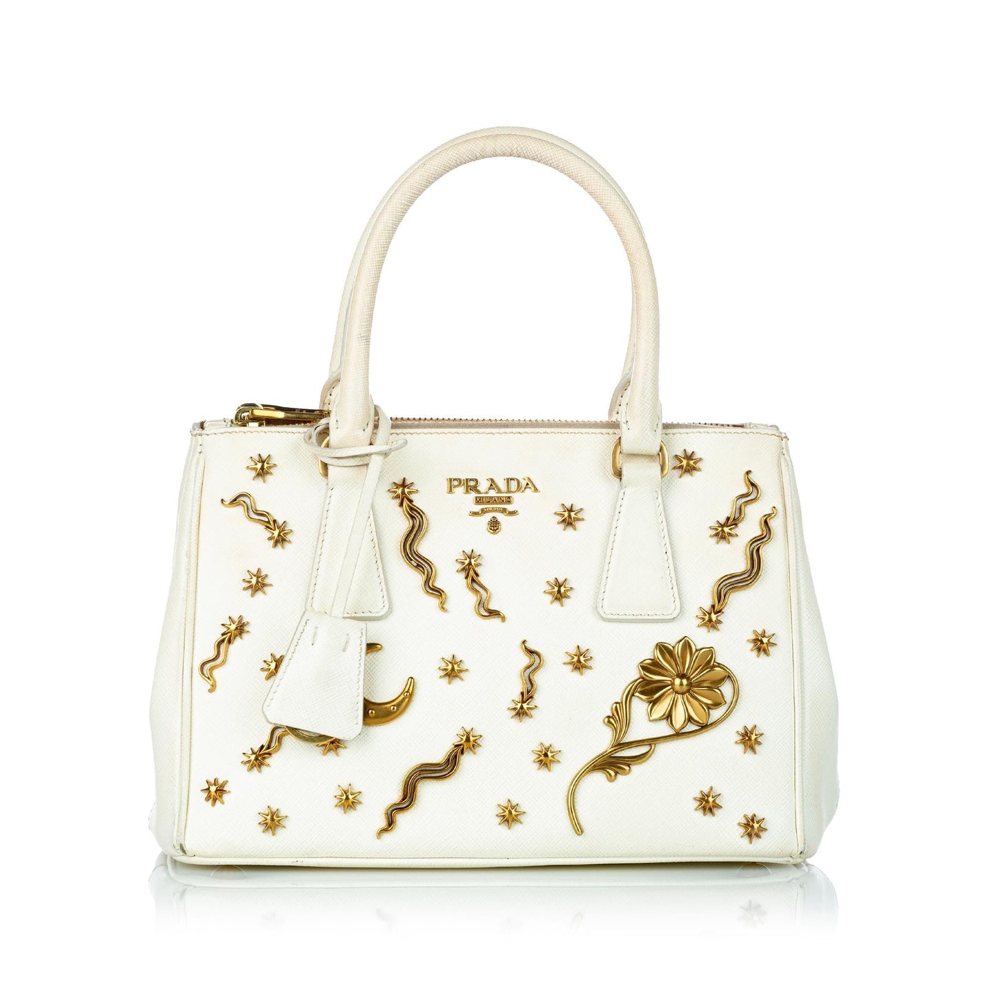 Prada Saffiano Lux Galleria Astrology Double Zip Handbag (SHG-29456)