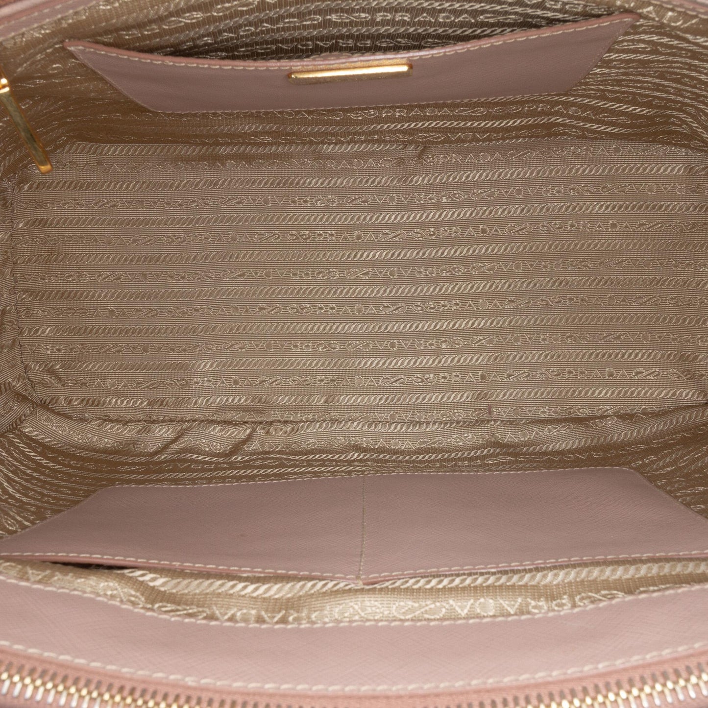 Prada Saffiano Lux Galleria Double Zip Front Pocket Satchel