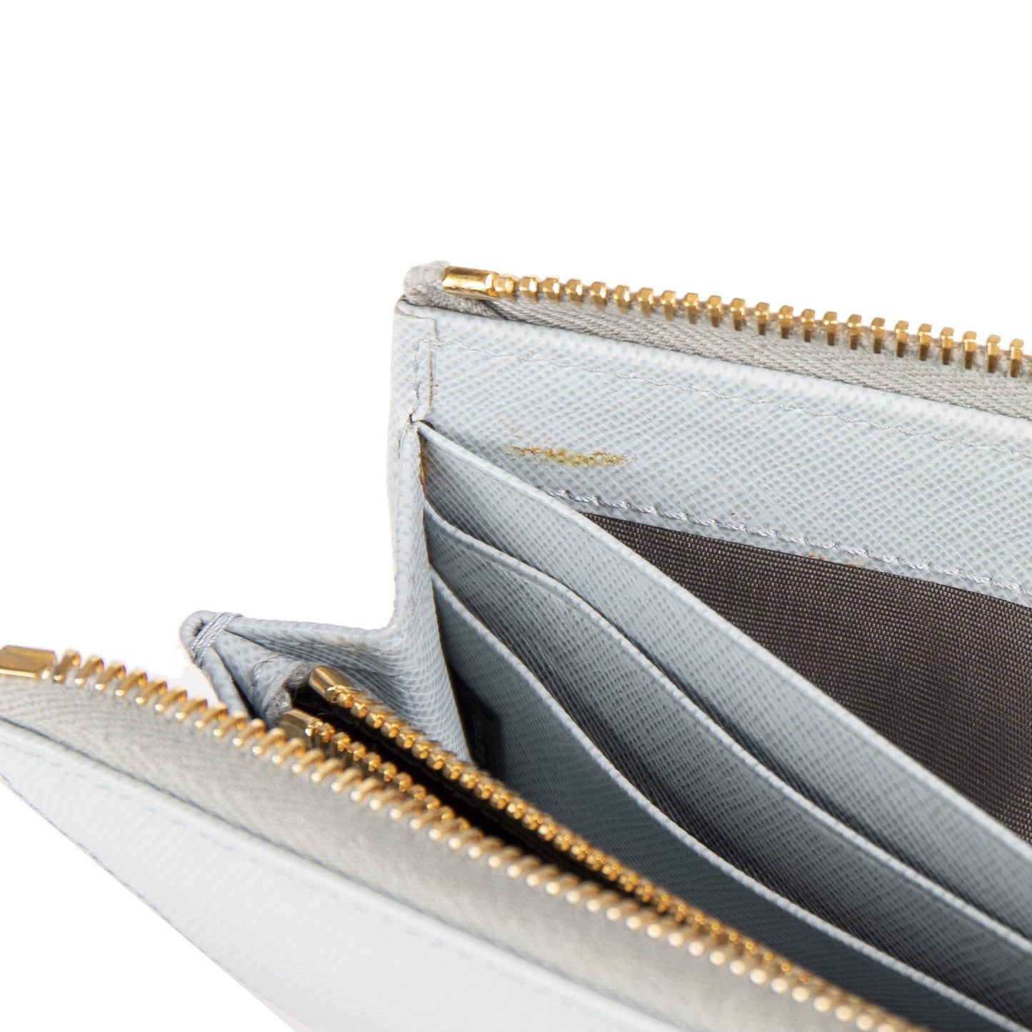Prada Saffiano Lux Half Zip Wallet