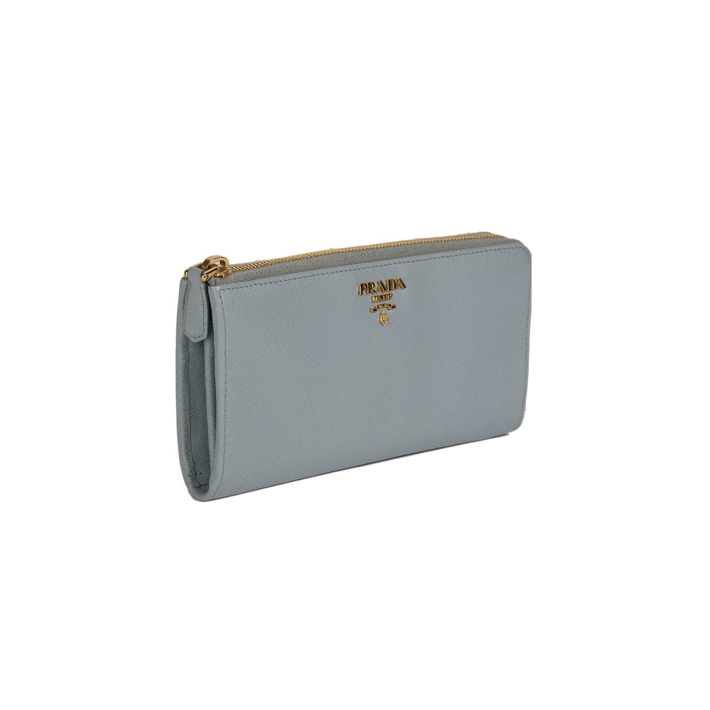 Prada Saffiano Lux Half Zip Wallet