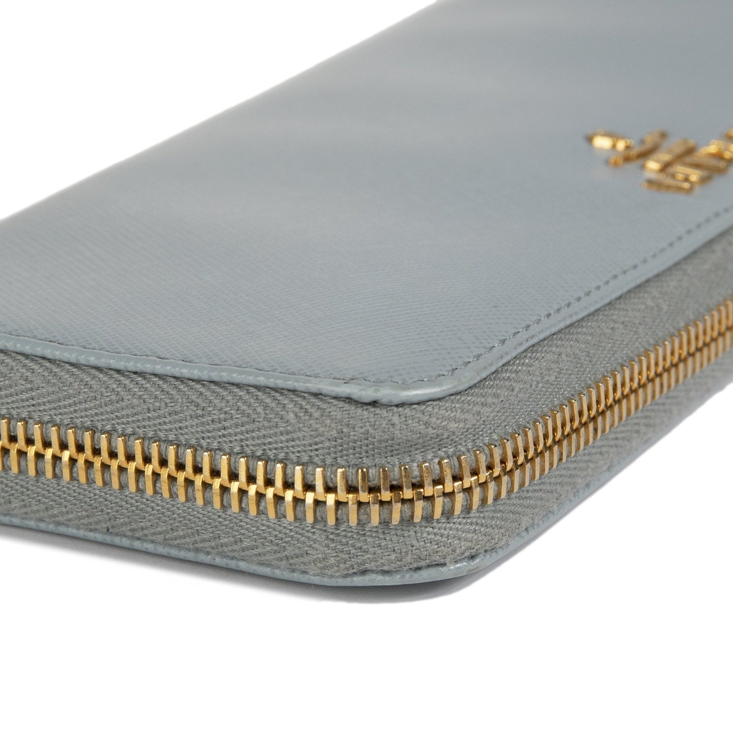 Prada Saffiano Lux Half Zip Wallet