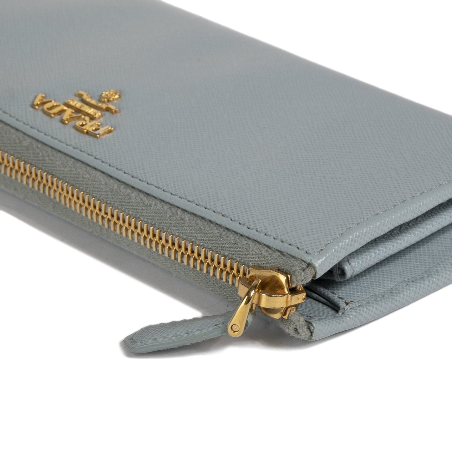 Prada Saffiano Lux Half Zip Wallet