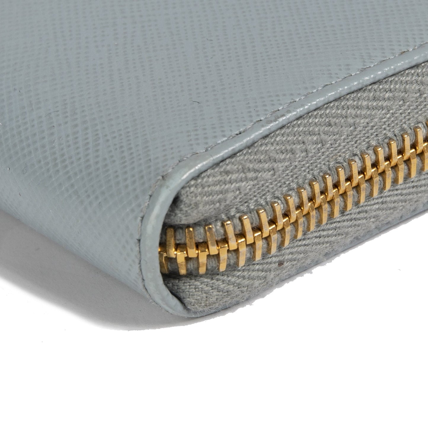 Prada Saffiano Lux Half Zip Wallet