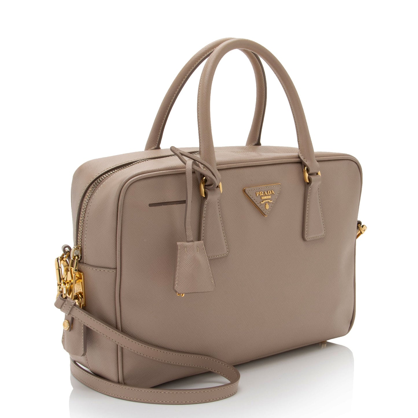 Prada Saffiano Lux Medium Satchel (SHF-ajB8D6)