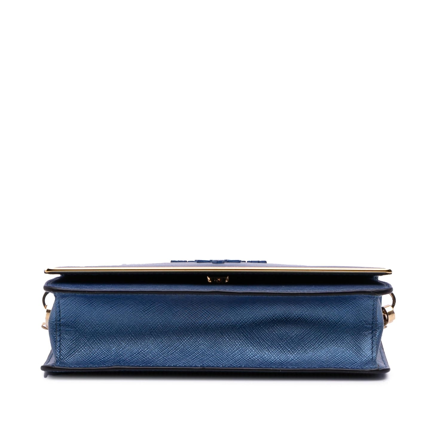 Prada Saffiano Lux Metal Bar Chain Crossbody