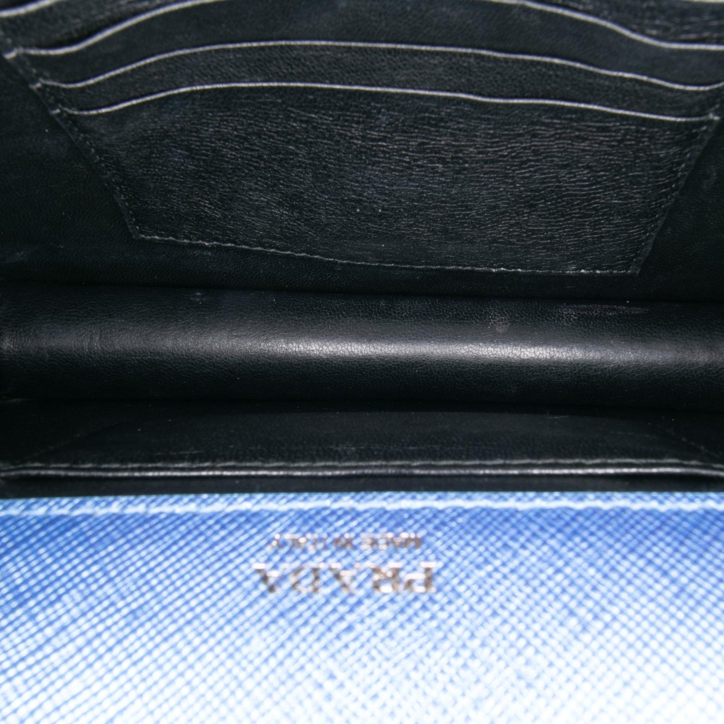 Prada Saffiano Lux Metal Bar Chain Crossbody
