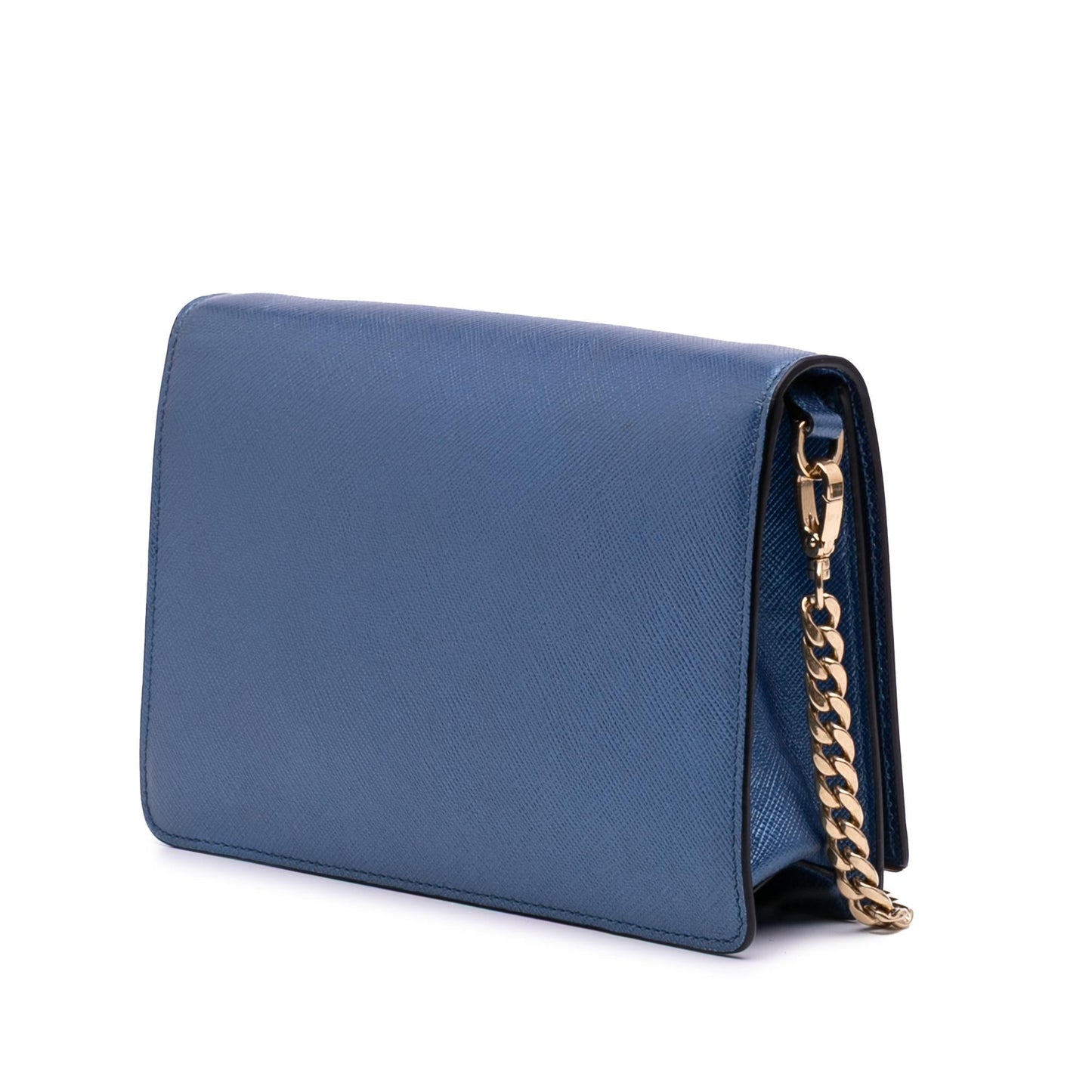 Prada Saffiano Lux Metal Bar Chain Crossbody